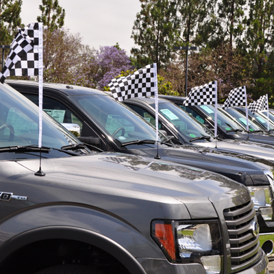 Cloth Checkered Rectangle Antenna Flag {EZ323}